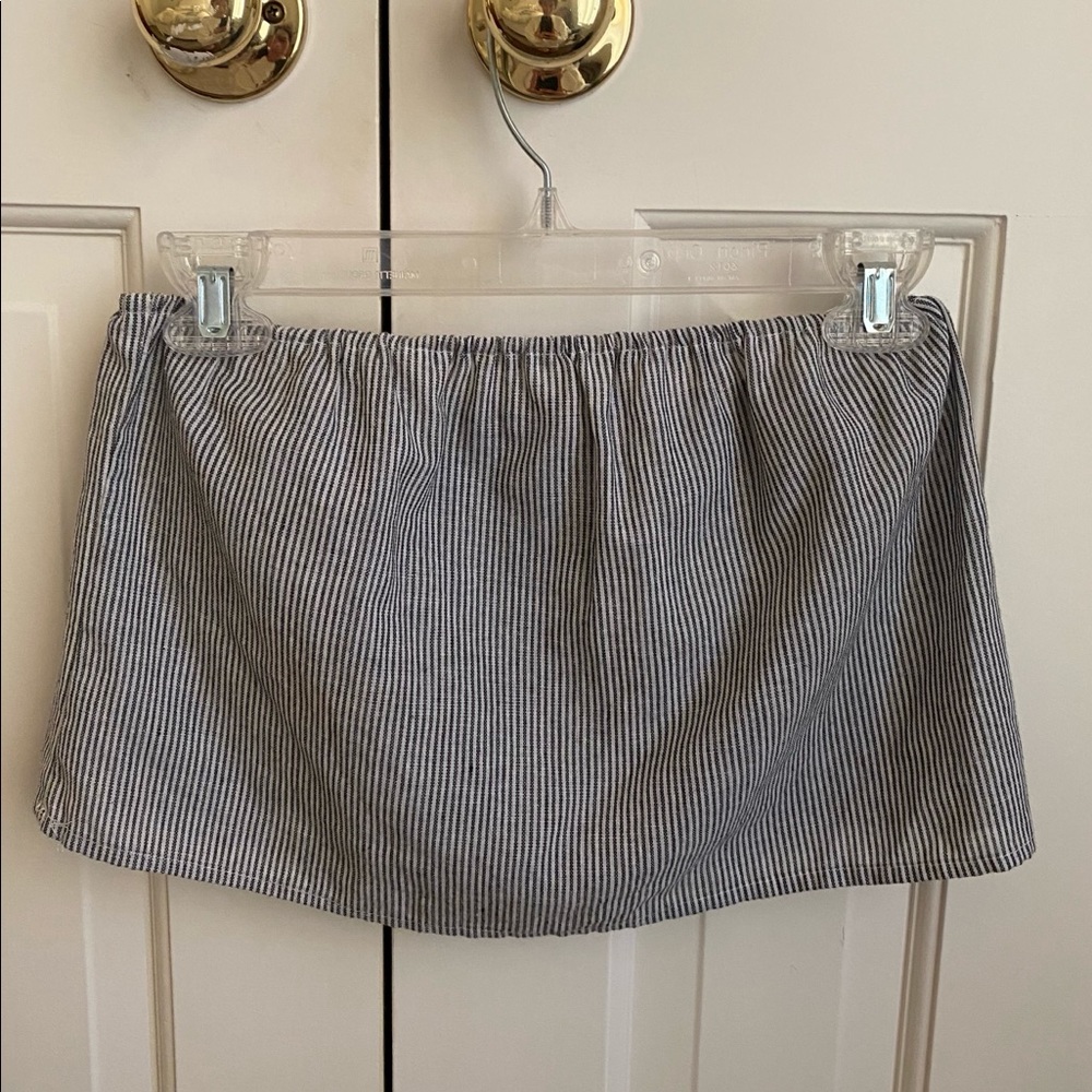 Brandy Melville Strapless Striped Crop Top